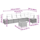 Havesofa Sæt med pude 7 pcs Beige Poly rattan
