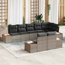 Havesofa Sæt med pude 8 pcs Grå Poly rattan