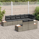 Havesofa Sæt med pude 8 pcs Grå Poly rattan