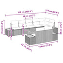 Havesofa Sæt med pude 9 pcs Sort Poly rattan