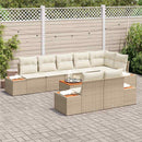 Havesofa Sæt med pude 9 pcs Beige Poly rattan