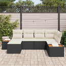 Havesofa Sæt 6 stk. Sort polyrattan