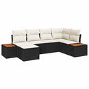 Havesofa Sæt 6 stk. Sort polyrattan