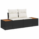 Havesofa Sæt 6 stk. Sort polyrattan