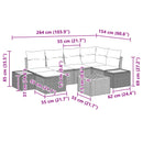 Havesofa Sæt med pude 7 pcs Sort polyrattan
