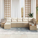 Havesofa Sæt med pude 7 pcs Beige polyrattan