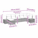 Havesofa Sæt med pude 7 pcs Beige polyrattan