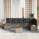 Havesofa Sæt med pude 8 pcs Grå Poly rattan