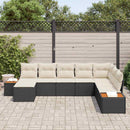Havesofa Sæt 8 stk. Sort Poly rattan