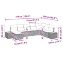Havesofa Sæt 8 stk. Sort Poly rattan