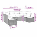 Havesofa Sæt med pude 6 pcs Sort polyrattan