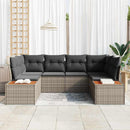 Havesofa Sæt med pude 6 pcs Grå polyrattan