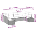 Havesofa Sæt med pude 7 pcs Beige polyrattan
