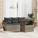 Havesofa Sæt med pude 5 pcs Grå polyrattan