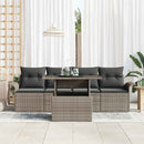 Havesofa Sæt med pude 5 pcs Grå polyrattan