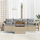 Havesofa Sæt med pude 5 pcs Beige polyrattan