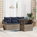 Havesofa Sæt med pude 5 pcs Grå polyrattan