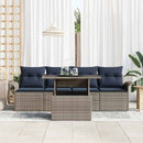 Havesofa Sæt med pude 5 pcs Grå polyrattan