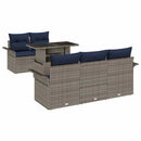 Havesofa Sæt med pude 6 pcs Grå polyrattan