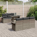 Havesofa Sæt med pude 7 pcs Grå polyrattan