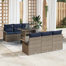 Havesofa Sæt med pude 7 pcs Grå polyrattan