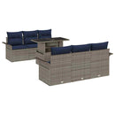 Havesofa Sæt med pude 7 pcs Grå polyrattan