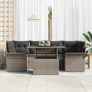 Havesofa Sæt med pude 7 pcs Grå Poly rattan