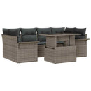 Havesofa Sæt med pude 7 pcs Grå Poly rattan