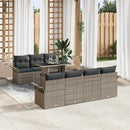 Havesofa Sæt med pude 8 pcs Grå polyrattan