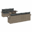 Havesofa Sæt med pude 8 pcs Grå polyrattan
