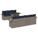 Havesofa Sæt med pude 8 pcs Grå polyrattan