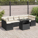 Havesofa Sæt 8 stk. Sort polyrattan