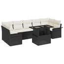 Havesofa Sæt 8 stk. Sort polyrattan