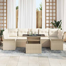 Havesofa Sæt med pude 8 pcs Beige polyrattan