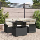 Havesofa Sæt 5 stk. Sort polyrattan
