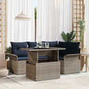 Havesofa Sæt med pude 5 pcs Grå polyrattan