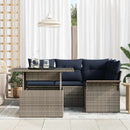 Havesofa Sæt med pude 5 pcs Grå polyrattan