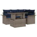 Havesofa Sæt med pude 5 pcs Grå polyrattan