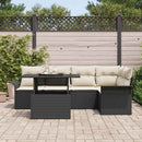 Havesofa Sæt 6 stk. Sort polyrattan