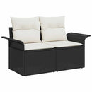 Havesofa Sæt 6 stk. Sort polyrattan