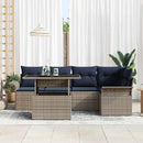 Havesofa Sæt med pude 6 pcs Grå Poly rattan