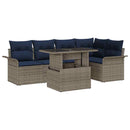 Havesofa Sæt med pude 6 pcs Grå Poly rattan