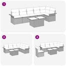 Havesofa Sæt med pude 7 pcs Lysegrå polyrattan