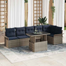 Havesofa Sæt med pude 7 pcs Grå Poly rattan