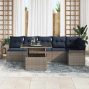 Havesofa Sæt med pude 7 pcs Grå Poly rattan