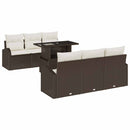 Havesofa Sæt 7 stk. Brun Poly rattan