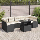Havesofa Sæt 8 stk. Sort polyrattan