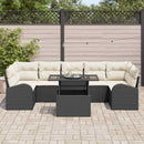 Havesofa Sæt 8 stk. Sort polyrattan