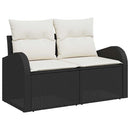 Havesofa Sæt 8 stk. Sort polyrattan
