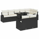 Havesofa Sæt med opbevaring 9 pcs Sort og Cream polyrattan